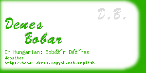denes bobar business card